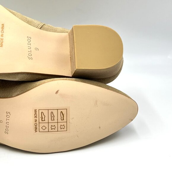 Soludos Womens Size 9 Tan Light Brown Beige Suede Leather Lola Ankle Boots Shoes - Picture 10 of 15